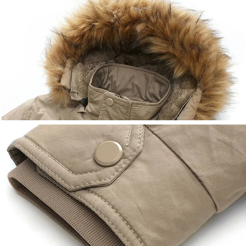 Men's Plush Warm Cargo Jacket