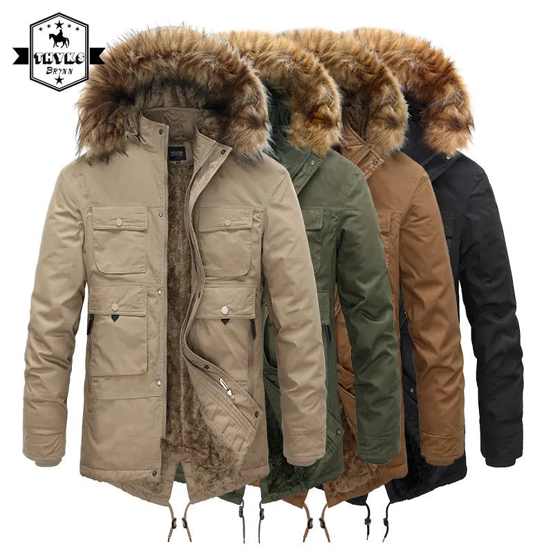 Men's Plush Warm Cargo Jacket