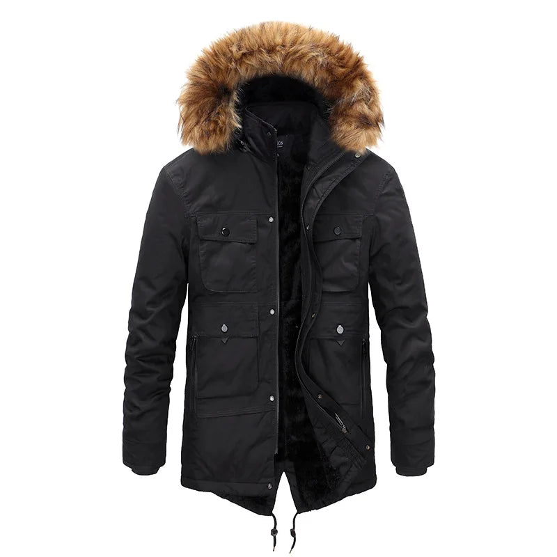 Men's Plush Warm Cargo Jacket