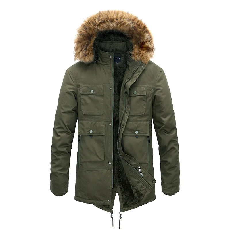 Men's Plush Warm Cargo Jacket