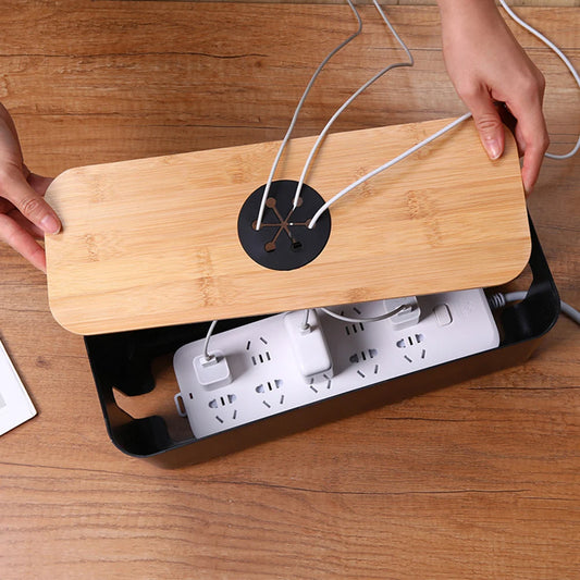 Wooden Cable Organizer Box