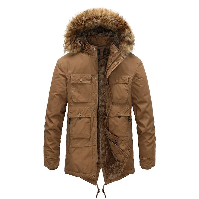 Men's Plush Warm Cargo Jacket