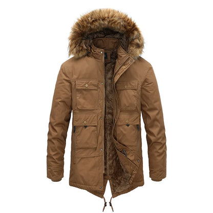 Men's Plush Warm Cargo Jacket